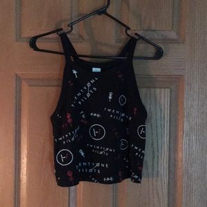Cropped High Neck Twenty One Pilots Tank Top
